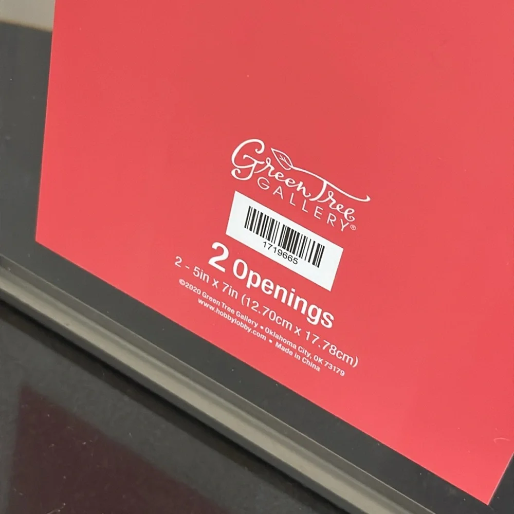 NWT Green Tree Gallery Chrome 5x7 Double Picture Frame Slide In